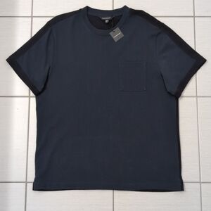 Club Monaco Color Block Navy/Black Tee